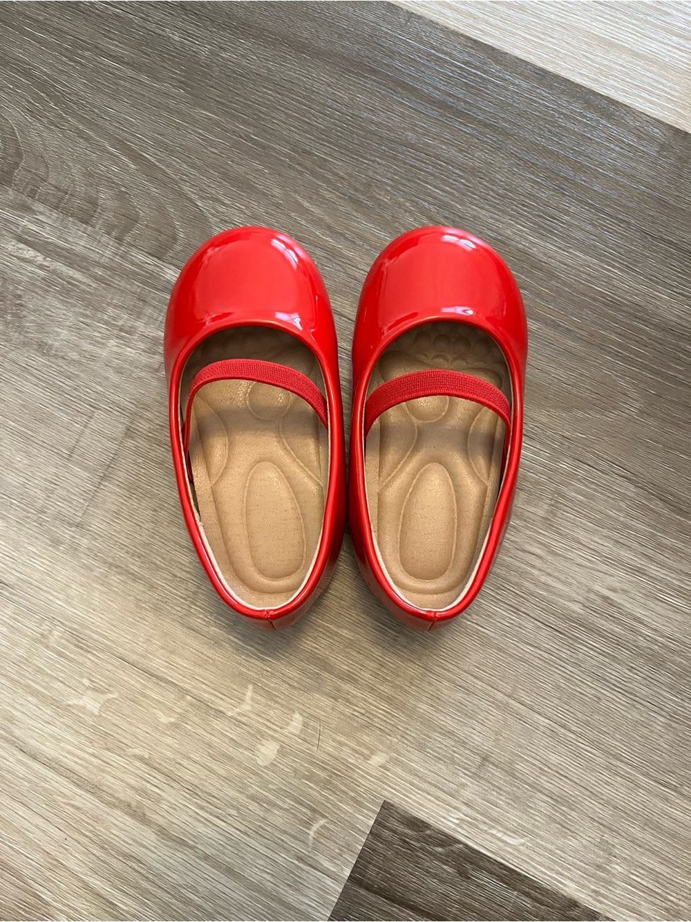 Toddler Red Ballet Flats with Elastic Strap